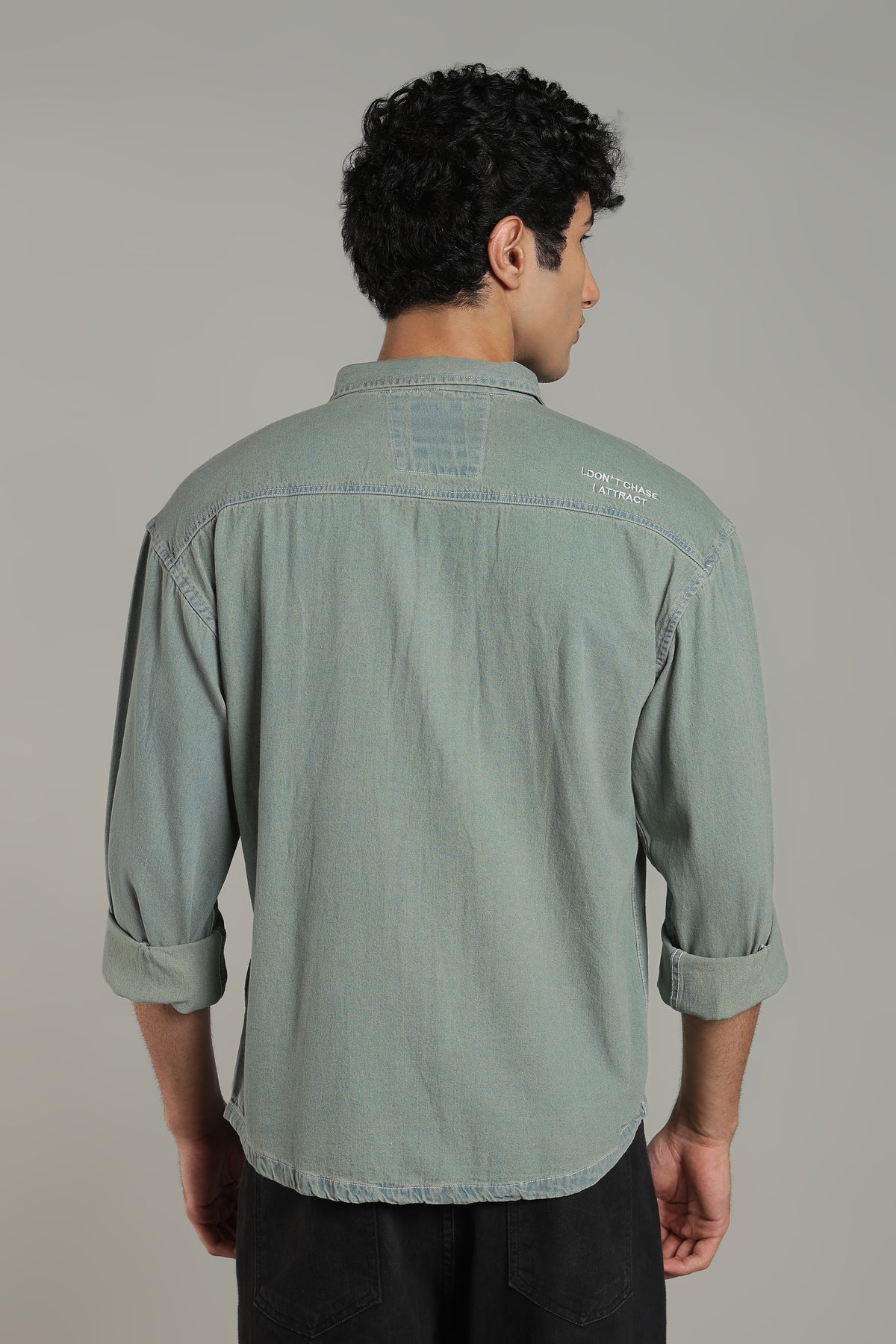 Washed Utility Denim Shirt | Mid Blue