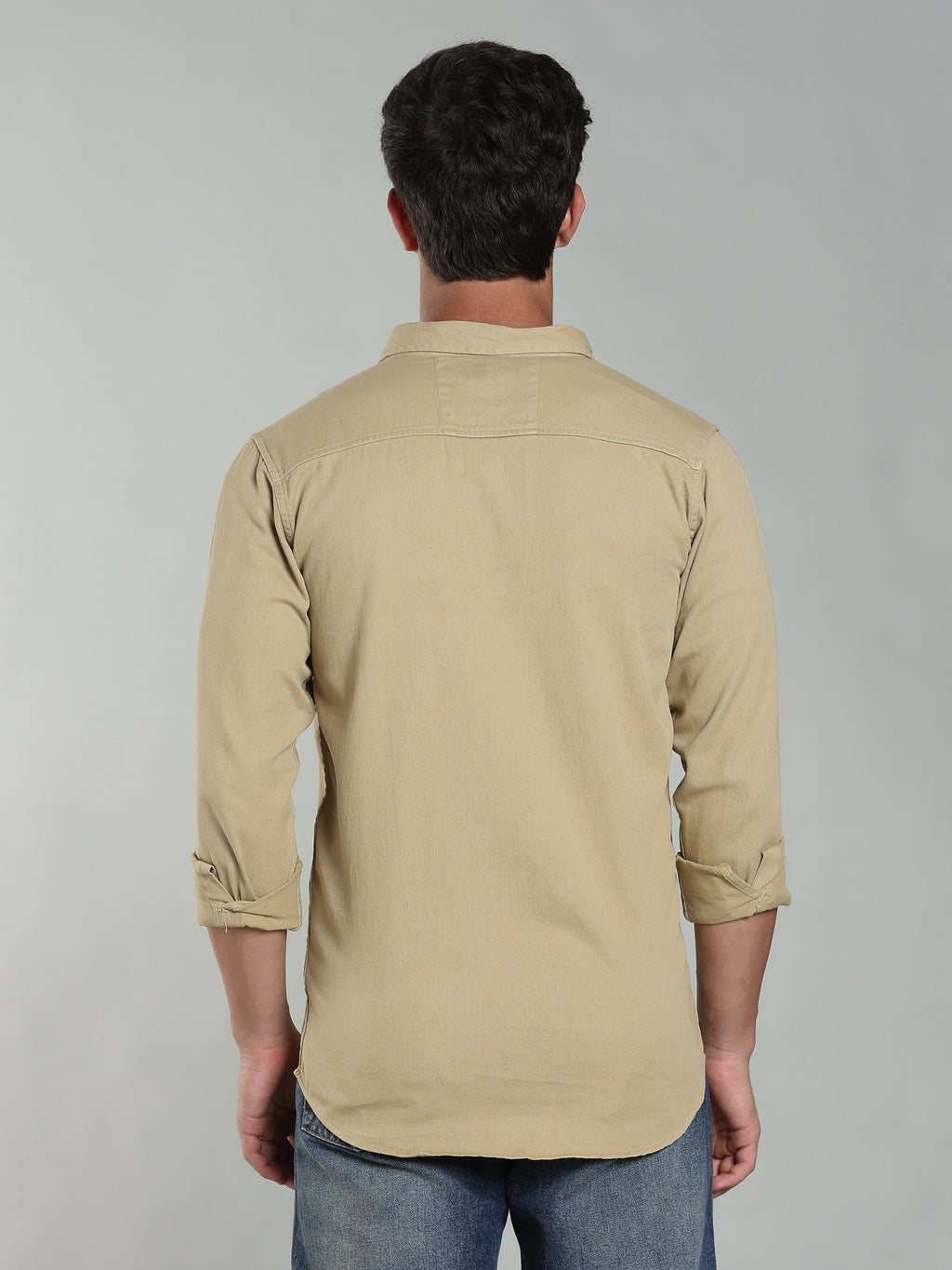 Beige Cotton Shirt | Regular Fit