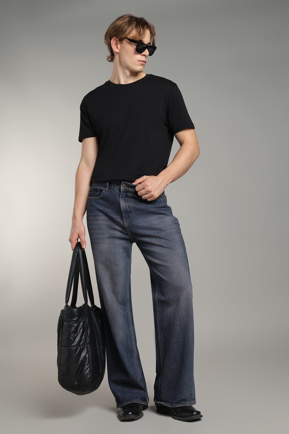 Indigo Brown Tint Wide Leg Jeans